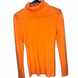 J. Crew Divina Orange Cashmere Turtleneck